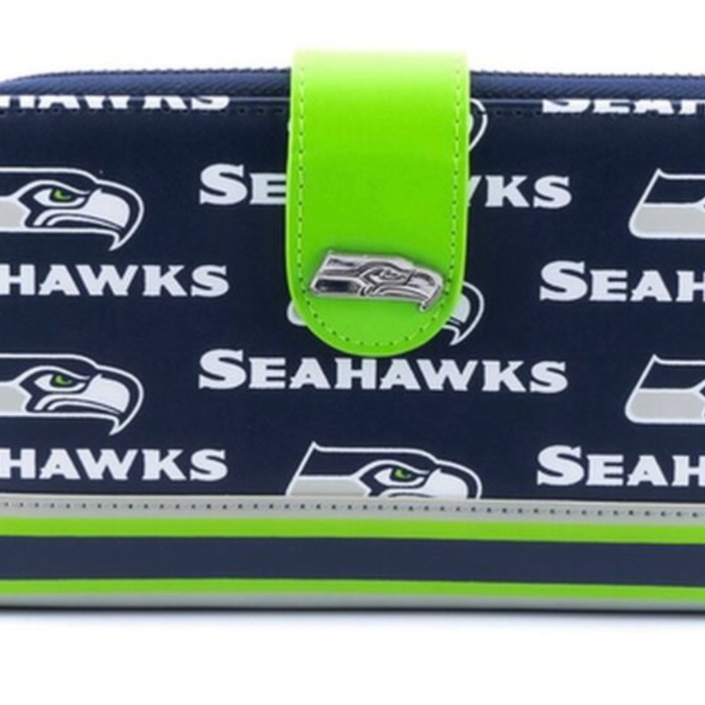 LOUNGEFLY NFL Seattle Seahawks Logo AOP Zip Around
